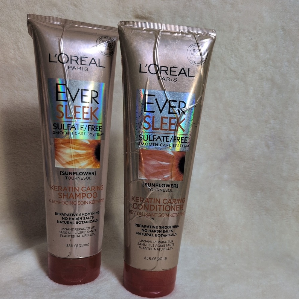 Hard to Find L'Oréal Paris EverSleek Keratin Caring Shampoo & Conditioner 8.5 Fl